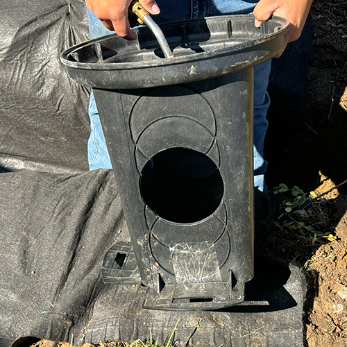 Catch basin sitting in trench